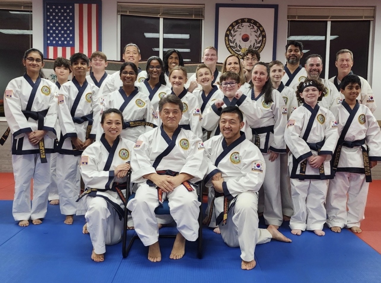 World Hanguk Tang Soo Do Federation members with Grandmaster Moon K. Kim at headquarters