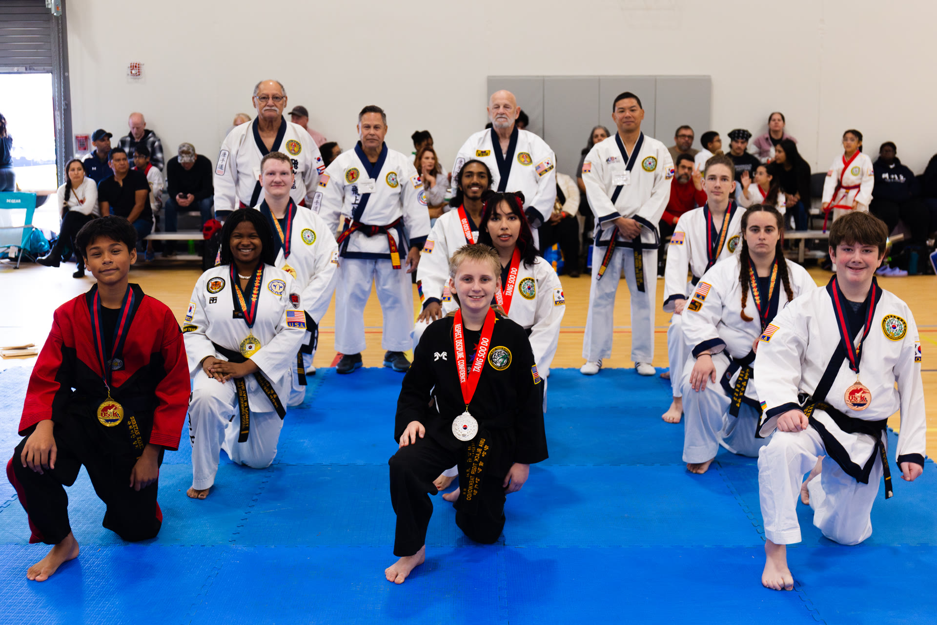 Young students with medals